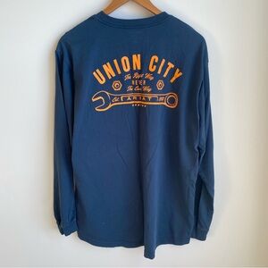 Ariat Rebar Union City Long Sleeve Pocket T-Shirt Graphic Large 100% Cotton